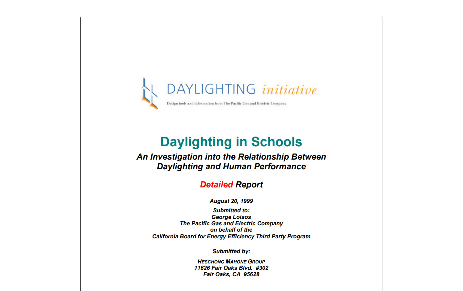 Daylighting in Schools