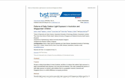 Patterns of Daily Outdoor Light Exposure in Australian and Singaporean Children